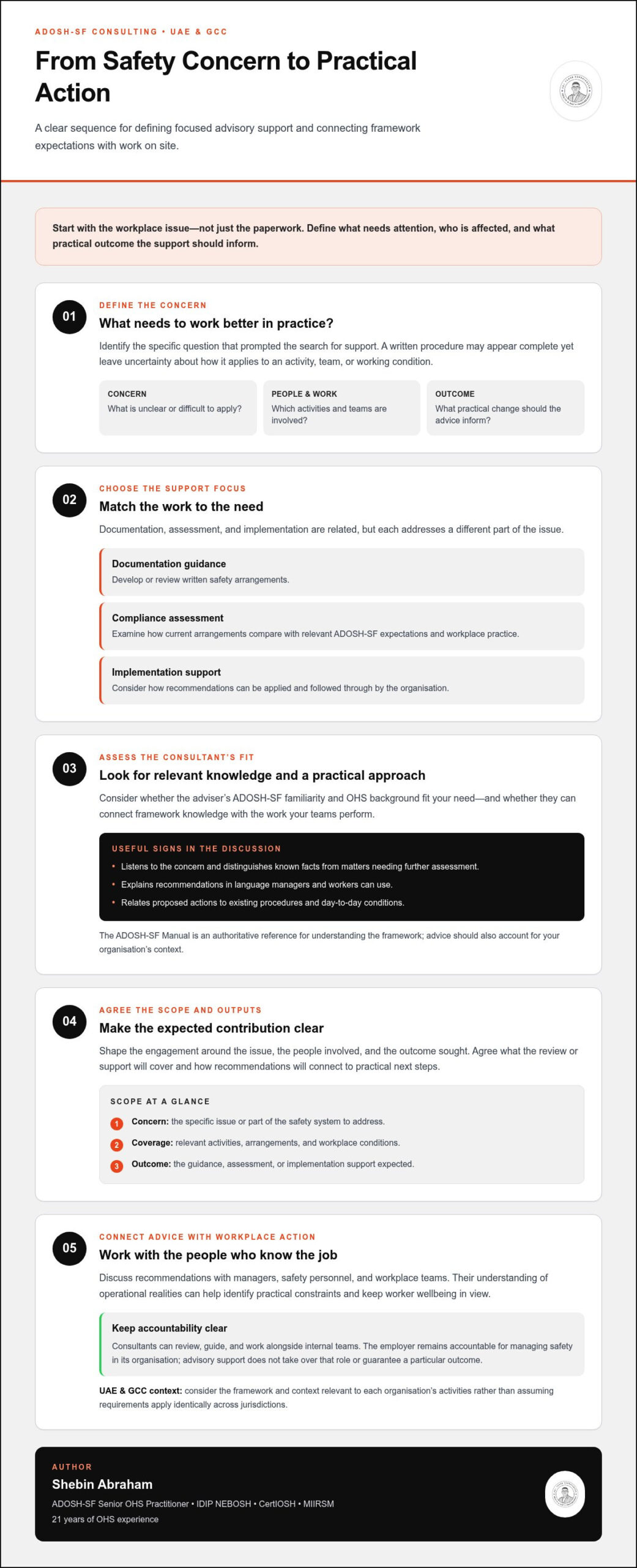 Freelance ADOSH-SF Consultant: A UAE Employer’s Buying Guide